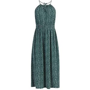 SIDONA Midi-jurk voor dames van chiffon, Groen wit, M