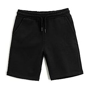 Koton Boys's Basic Chino Trekkoord Zakken Shorts, zwart (999), 4-5 Jaar