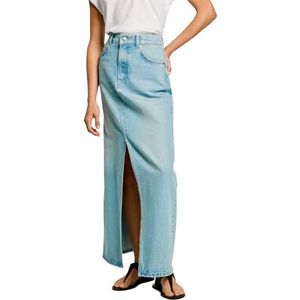 Pepe Jeans Dames MAXI ROK HW STUD Rok, blauw (DENIM), 0, Blauw (denim), M