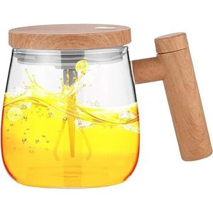 SMART-J Glazen beker met geïntegreerde mixer Super Mix 400 ml – elektrische zelfmengbeker voor koffie, thee en dranken, met automatisch roeren met hoge snelheid, draagbaar en gemakkelijk te reinigen