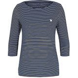 TOM TAILOR Dames Longsleeve met strepen 1024035, 26033 - Navy White Small Stripe, XL