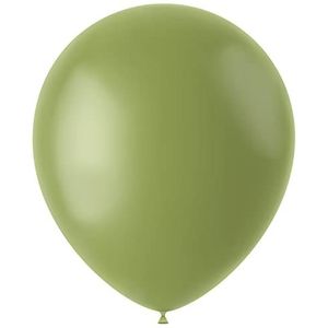 Folat 19639 ballonnen, olijfgroen, 33 cm, 50 stuks, koffiebruin, abrikoos, latex ballonnen, helium, voor verjaardag, bruiloft, babyshower, safari, jungle, feestdecoratie, groen