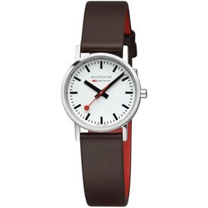 Mondaine Analoog kwartshorloge voor dames met veganistisch leren armband A658.30323.11SBGV, bruin, Riemen.