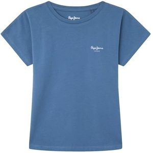 Pepe Jeans Bloomy T-shirt voor meisjes, Blauw (Sea Blue), 6 Jaren