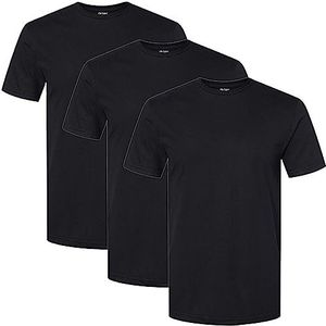 GILDAN Heren katoenen stretch Crew T-Shirt ondergoed (pak van 3), Zwart roet (3 stuks), S