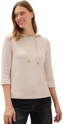 Cecil - Hoodie Shirt - Beige - Dames - 3/4-mouwen