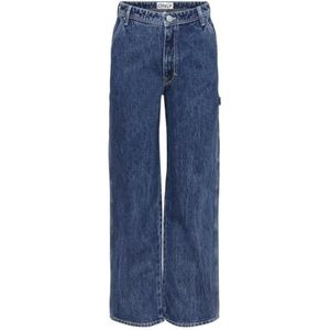 ONLY ONLWEST HW Carpenter STR DNM DOT, straight-fit jeans voor dames, blauw (medium blue denim), 28W x 30L