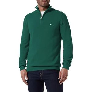 GANT Cotton Pique Half Zip, Deep Forest Green, S