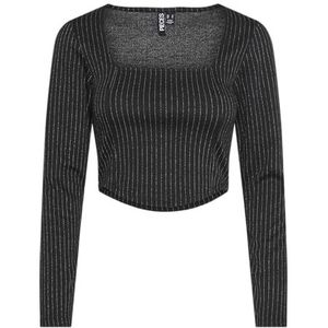 PIECES Pcniannah Ls Top, Black/Stripes:cloud Dancer, M