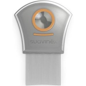 Suavinex, Luizen en neten met vergrootglas, van roestvrij staal, dubbele tanden voor een betere grip, lang en dun, afgeronde punten, breekt het haar niet, vanaf 0 maanden
