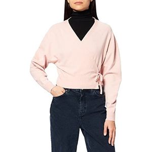 NA-KD Gebreid vest voor dames, Roze - Dusty Pink, XL
