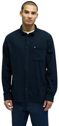 Quiksilver - Motherfly Solid - Overhemd - Zwart - Lange Mouwen - 100% Katoen