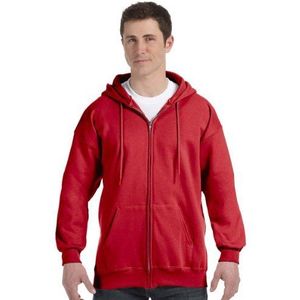 Hanes F280 Ultimate katoenen sweatshirt met capuchon met volledige rits, Diep Rood, S