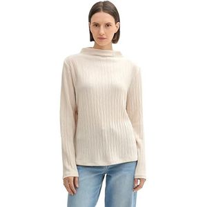 TOM TAILOR T-shirt met lange mouwen voor dames, 33962 - Doeskin Melange, M