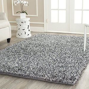 Safavieh Shaggy tapijt, SG531, handgetuft polyester SG531. 90 x 150 cm Silber/Elfenbein