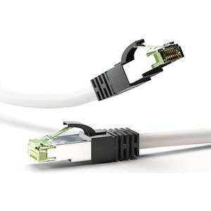 Goobay 55124 CAT 8.1 netwerkkabel RJ45 stekker/Gaming PS5 Playstation 5 2.000 MHz/OFC LAN-kabel 1 meter/patchkabel LSZH/wit/LAN-kabel 1 m
