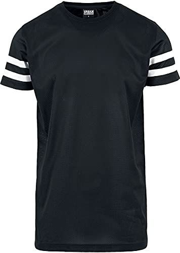 Urban Classics - Stripe Mesh Heren T-shirt - Zwart