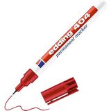 edding 404 Permanentmarker - rood - 1 stift - extra fijne ronde punt 0,75 mm - waterbestendig, sneldrogend - veegvast - voor karton, kunststof, hout, metaal, glas