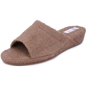 JOMIX Pantoffels Dames Zachte Sleehak Sloffen Open Teen Comfortabele Slippers voor Binnen Buiten Gemaakt in Italië, ITD1576, Beige, 38 EU