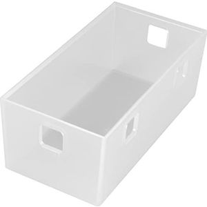 NINKA 5017.11 20909 Banio schuifladen container 2-vakken, opbergcontainer organizer 164x84mm kunststof wit doorschijnend, zilver