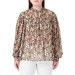 DreiMaster Vintage Bridgeport blouseshirt voor dames, olijf, meerkleurig, XL