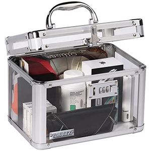 Vaultz Combinatieslot box - Pack van 1-10 x 7,25 x 7,75 inch standaard kluis met sleutel en comboslot voor belangrijke documenten, medicijnen en geld - helder