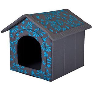 Hobbydog R4 BUDNKW6 Doghouse R4 60X55 cm Blauwe Bloemen, L, Blauw, 1,4 kg