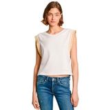 Katoenen T-shirt - Wit - Biologisch Katoen - Casual Stijl - Vlindermouw met Lurex