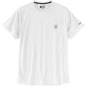 Carhartt Force Cotton Delmont T-shirt met korte mouwen, normale en grote maten voor heren, Wit, XXL