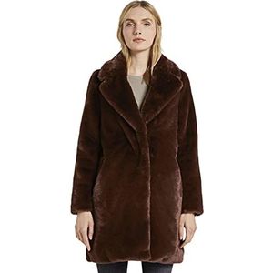 TOM TAILOR Dames Zachte faux fur mantel 1020615, 23774 - Shaved Choco Brown, L