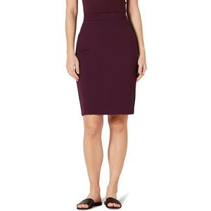 Amazon Essentials Ponte Pull-On Boven de knie getailleerde kokerrok, bordeaux, klein