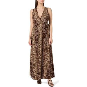 SIDONA Dames maxi-jurk met luipaardprint 19222827-SI01, beige leo, S, maxi-jurk met luipaardprint, S