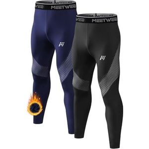 MEETWEE Thermische broek voor heren, thermo-ondergoed, ademend, sneldrogend, voor fietsen en training, skiën, hardlopen