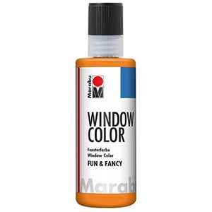 Marabu Window Color fun & fancy, 04060004013, oranje 80 ml, raamverf op waterbasis, verwijderbaar op gladde oppervlakken zoals glas, spiegels, tegels en folie