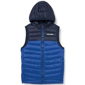 Jack & Jones JCONEW Pocket Hood BW MNI gewatteerd vest, Mazarine Blue/Detail: Navy Blazer Blocking, 98, Mazarine Blue/Detail: navy Blazer Blocking, 98 cm
