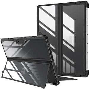 FINTIE Hybride hoes, compatibel met Microsoft Surface Pro 9 (2022) 13 inch, schokbestendige foliohoes met TPU robuust frame fit type cover toetsenbord + originele kickstand, zwart