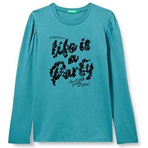 United Colors of Benetton T-shirt met lange mouwen voor meisjes, marineblauw 1b0, 170 cm