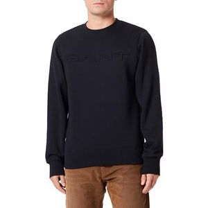 GANT Sweatshirt met print voor heren, C-hals, zwart, M