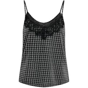 ONLY Onlnew Carol S/L Glitter Mix Box JRS Top voor dames, zwart/detail: houndstooth zilver, M