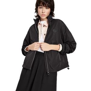 Armani Exchange A|X dames windjack met ritssluiting en cirkellogo jas, zwart, Large