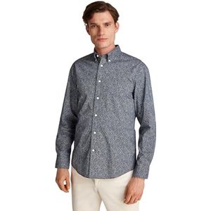 Tommy Hilfiger - Linr Floral Rf Mw0mw38089 - Poplin Shirt - Blauw - Katoen