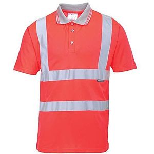 Portwest S477 Hi-Vis Korte Mouw Polo Overhemd, Rood, Grootte XXXL