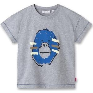 Sanetta T-shirt met korte mouwen voor kinderen, 100% katoen, grijs melange, 104 cm