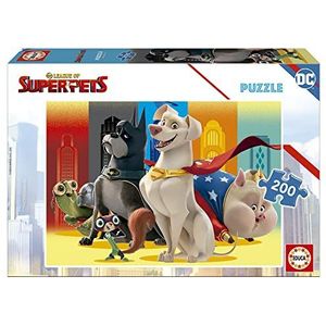 Educa - 200 DC League of Super-Pets | Puzzel bestaande uit 200 grote delen, afmetingen ca. 1 inch gemonteerd: 40 x 28 cm | 6 jaar (19485)