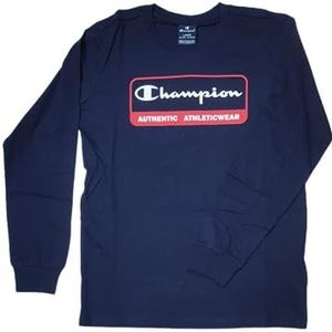 Champion Legacy Graphic Shop B-L-s Crewneck shirt met lange mouwen voor kinderen en jongeren, Navy Blauw, 9-10 anni
