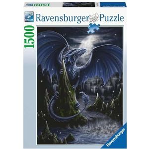 Ravensburger Verlag GmbH Ravensburger Puzzle 17105 - The Black Blue Dragon - puzzel van 1500 stukjes voor volwassenen en kinderen vanaf 14 jaar - fantasiepuzzel