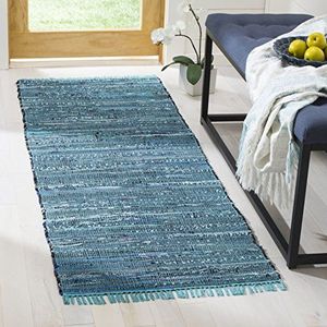 Safavieh tapijt geweven plat RAR121 62 x 240 cm blauw/meerkleurig.