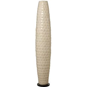 DRW Vloerlamp van vezelschelpen en parelmoer in wit, 24 x 148 cm
