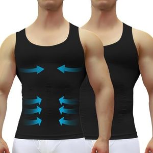 MEETYOO Compressie Tank Top Mens, Shapewear Mouwloze Spier Shirts Gym Sport Onderhemd Mannen T-shirt Bodybuilding Workout Body Shaper Top