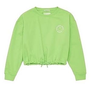 TOM TAILOR Sweatshirt voor meisjes met smiley-borduurwerk, 12318, liquid lime green, 164 cm